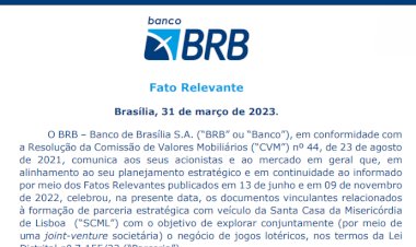 BRB firma parceria para Loteria do Distrito Federal