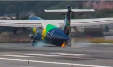 Susto: Avião da Azul toca cauda na pista